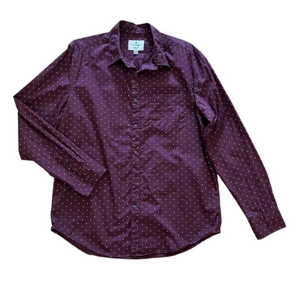 American Eagle Outfitters Burgundy Button Down Shirt Seriously soft Classic‎ Fit
